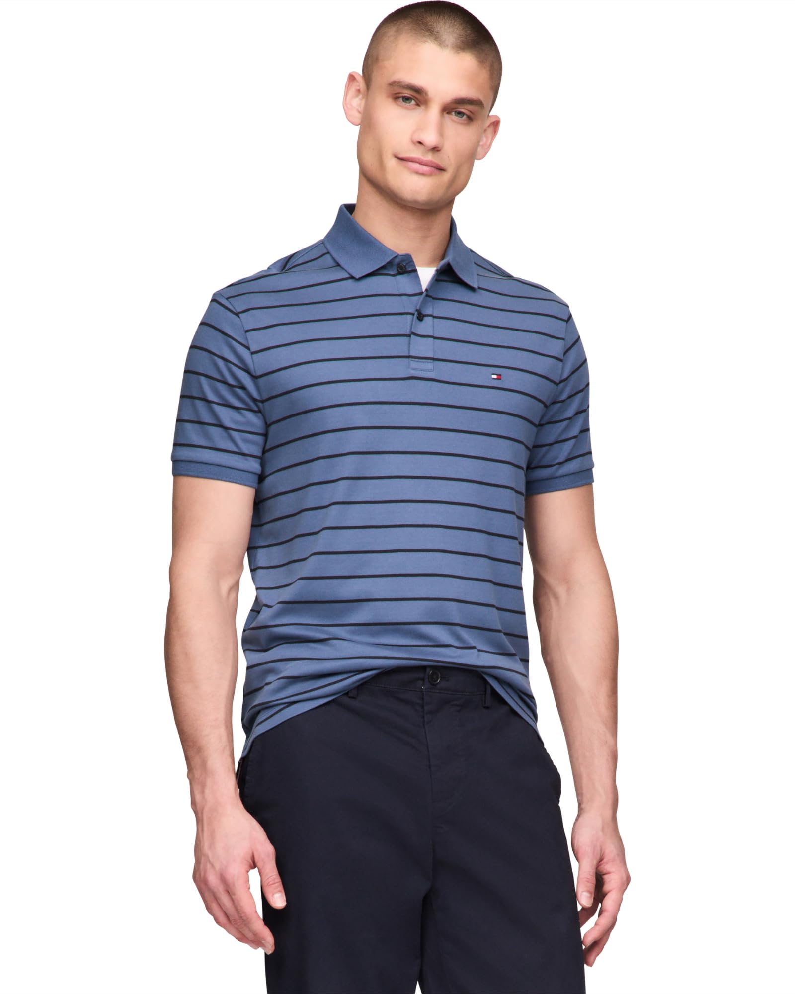 Foto 2 pulgar | Polo Tommy Hilfiger De Algodón Líquido De Corte Regular Para Hombre - Venta Internacional.
