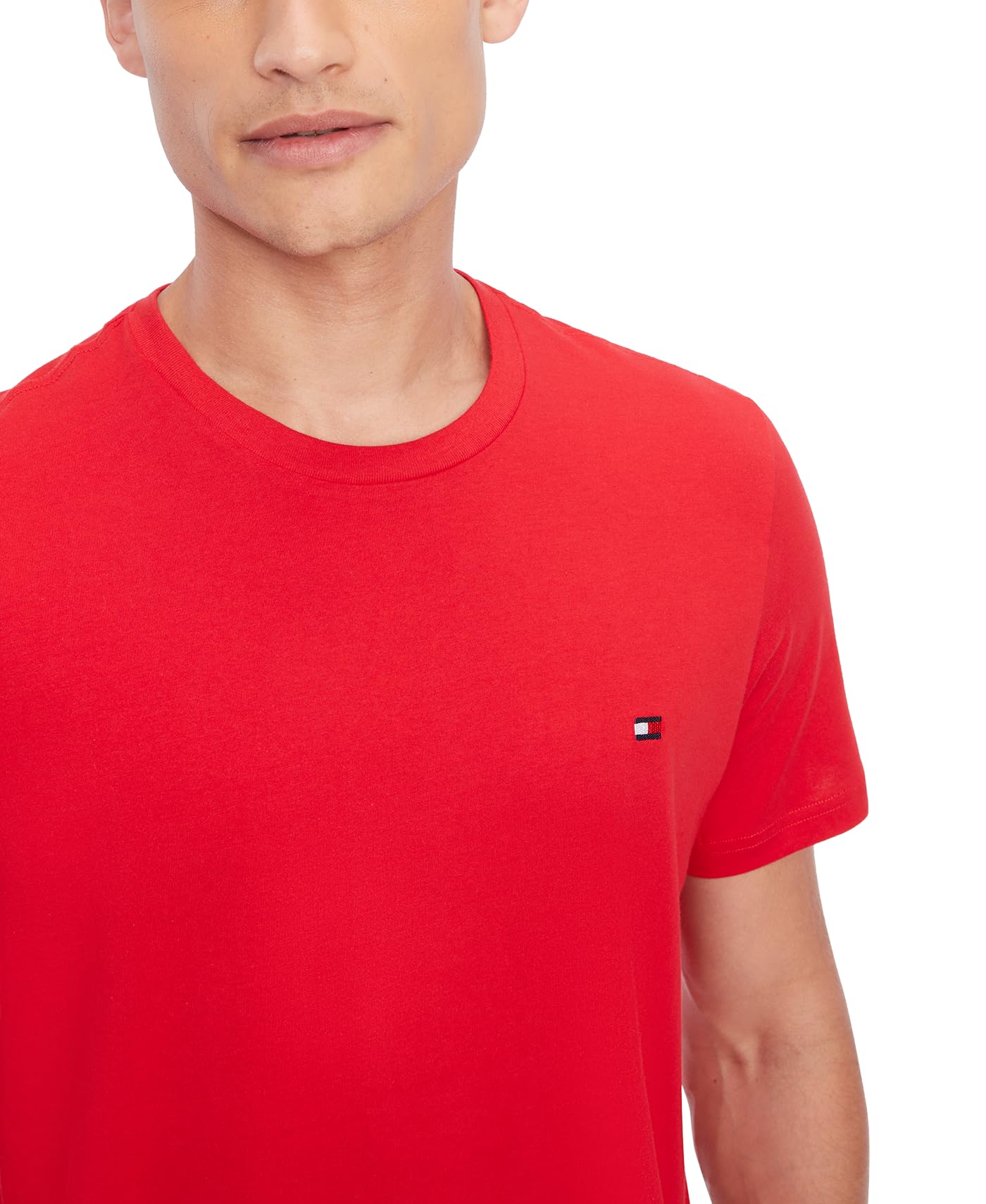 Foto 4 pulgar | Camiseta Tommy Hilfiger Core Flag Para Hombre, Cuello Redondo, Caoba - Venta Internacional.