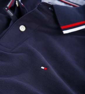 Foto 2 | Polo Tommy Hilfiger Con Cuello A Rayas Para Hombre, Color Azul Marino - Venta Internacional.