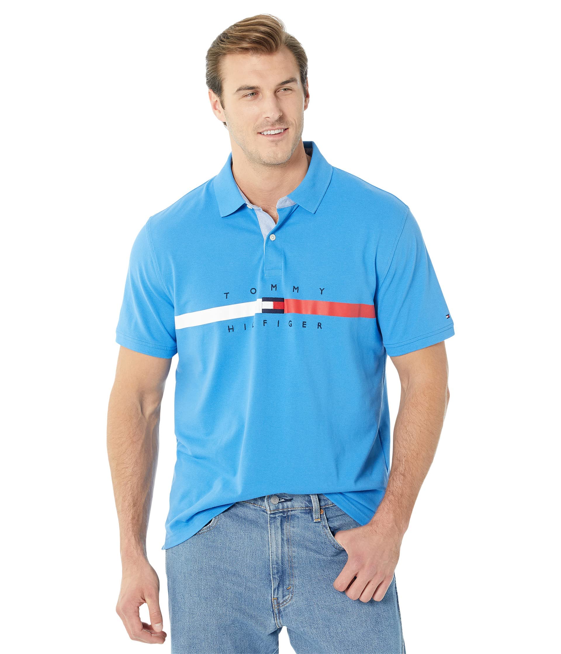 Polo Tommy Hilfiger De Piqué De Algodón De Manga Corta Para Hombre - Venta Internacional.