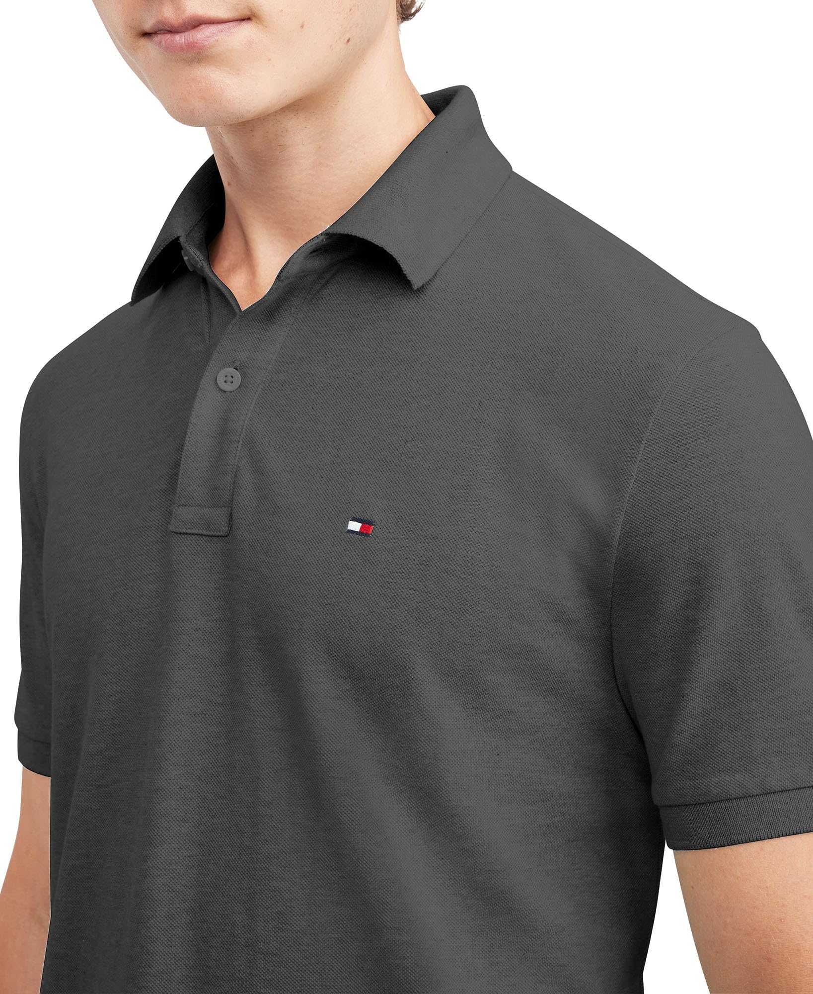 Foto 3 pulgar | Polo Tommy Hilfiger De Corte Regular Para Hombre, Color Gris, Talla L - Venta Internacional.