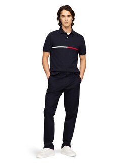 Foto 3 | Polo Tommy Hilfiger En Piqué De Algodón Con Estampado De Bandera Azul Marino Xs - Venta Internacional.