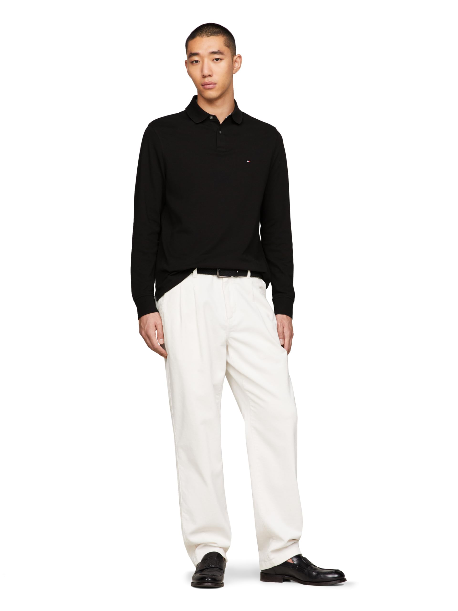 Foto 4 | Polo Tommy Hilfiger De Manga Larga, Corte Regular, Negro Para Hombre - Venta Internacional.
