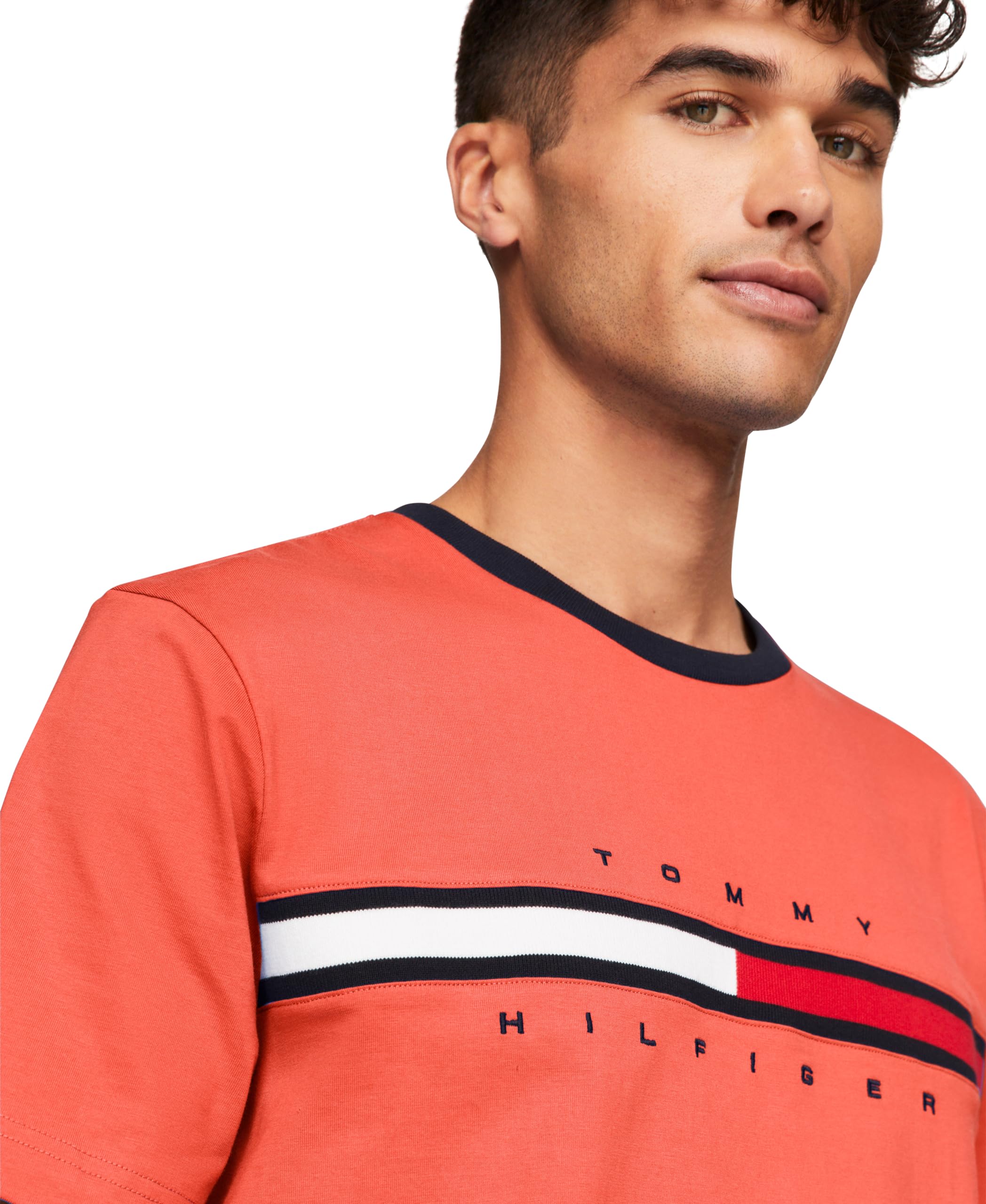 Foto 4 pulgar | Camiseta Tommy Hilfiger De Manga Corta Con Estampado De Rayas Exclusivas Para Hombre - Venta Internacional.