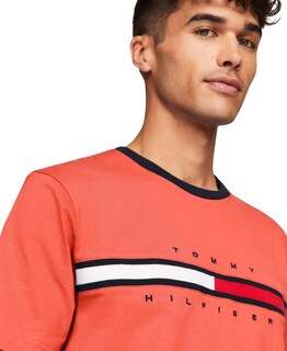 Foto 3 | Camiseta Tommy Hilfiger De Manga Corta Con Estampado De Rayas Exclusivas Para Hombre - Venta Internacional.