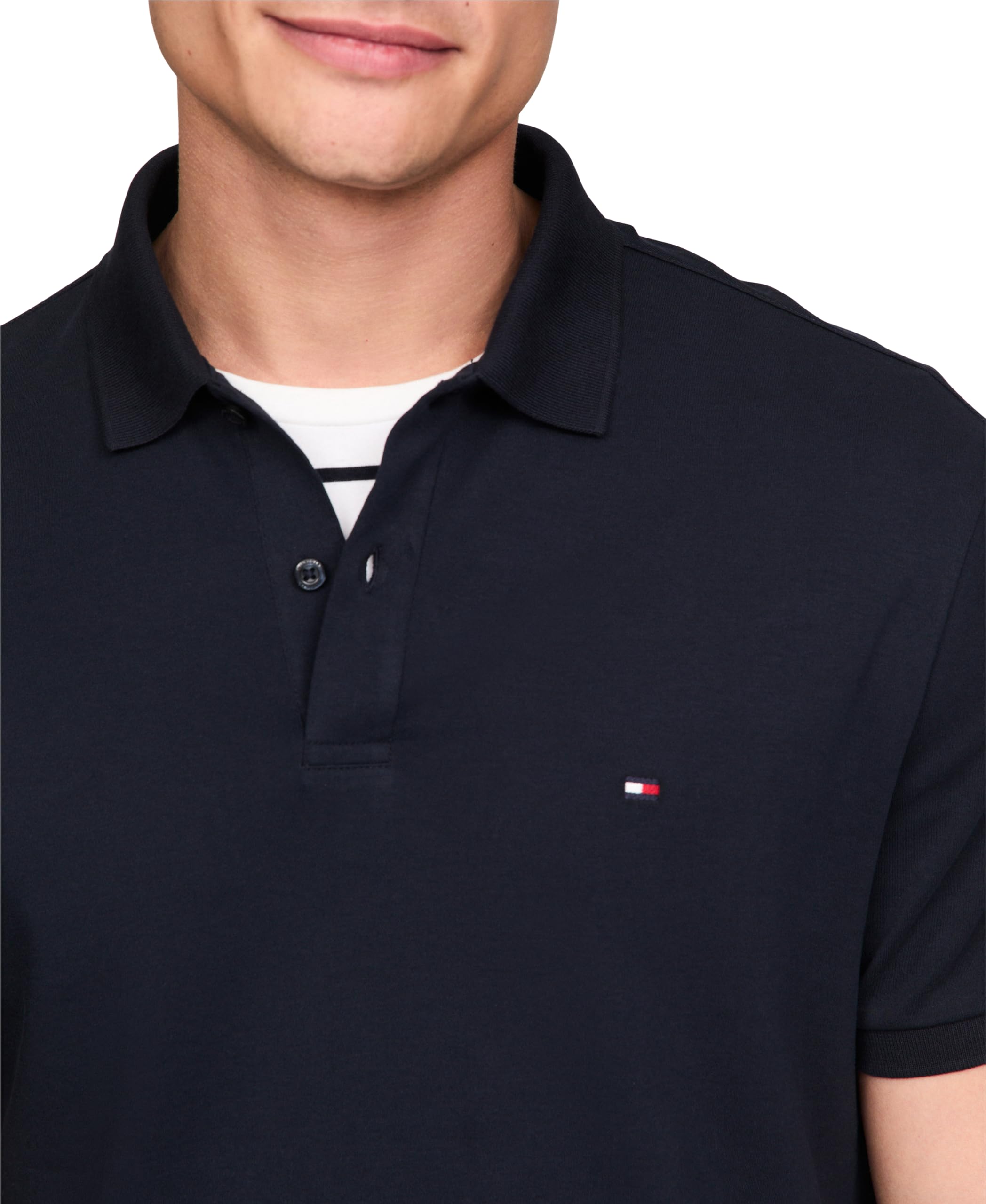Foto 3 pulgar | Polo Tommy Hilfiger De Algodón Líquido De Corte Regular Para Hombre - Venta Internacional.