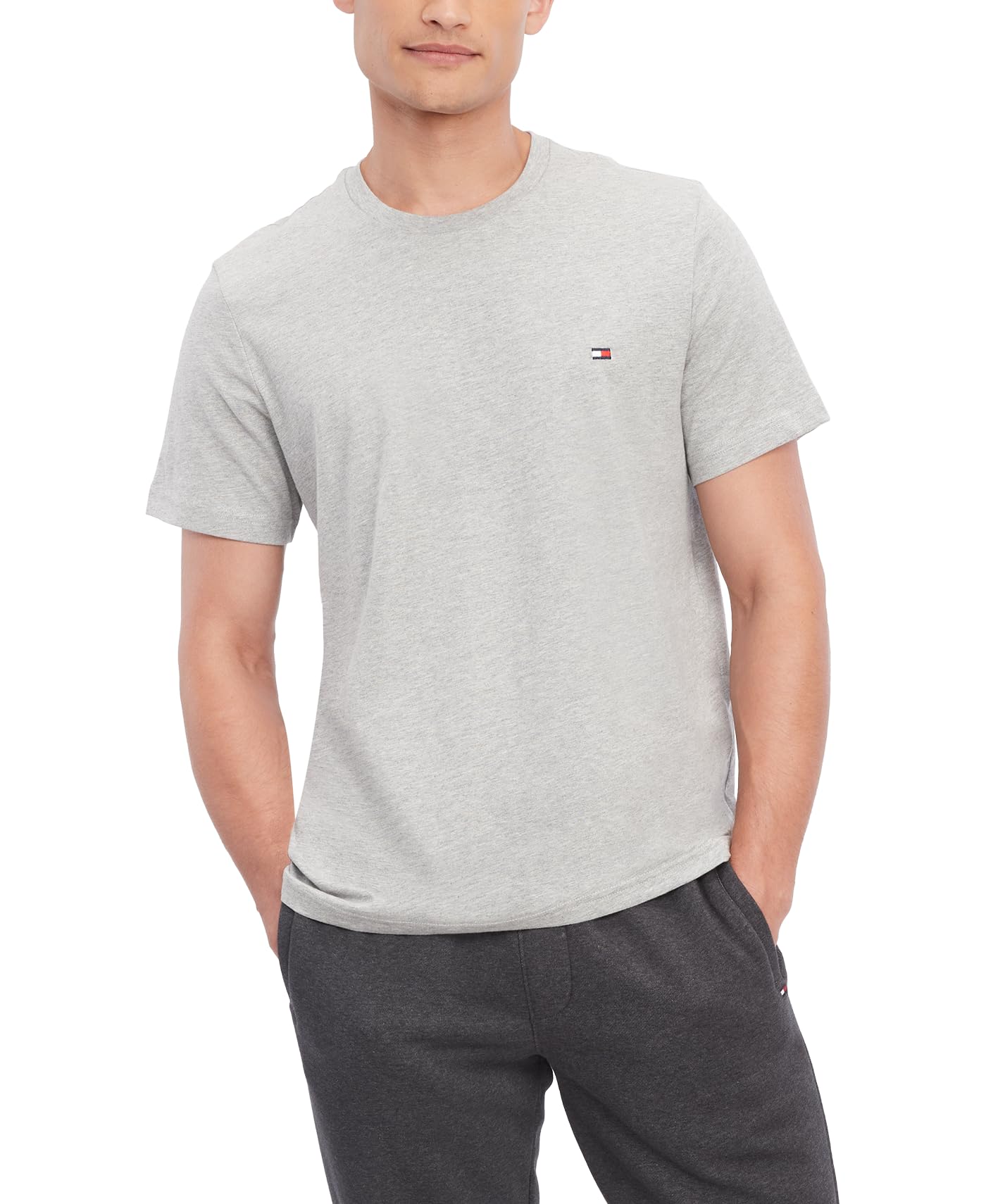 Foto 1 | Camiseta De Pijama Con Cuello Redondo Con La Bandera De Tommy Hilfiger Para Hombre, Color Gris - Venta Internacional.