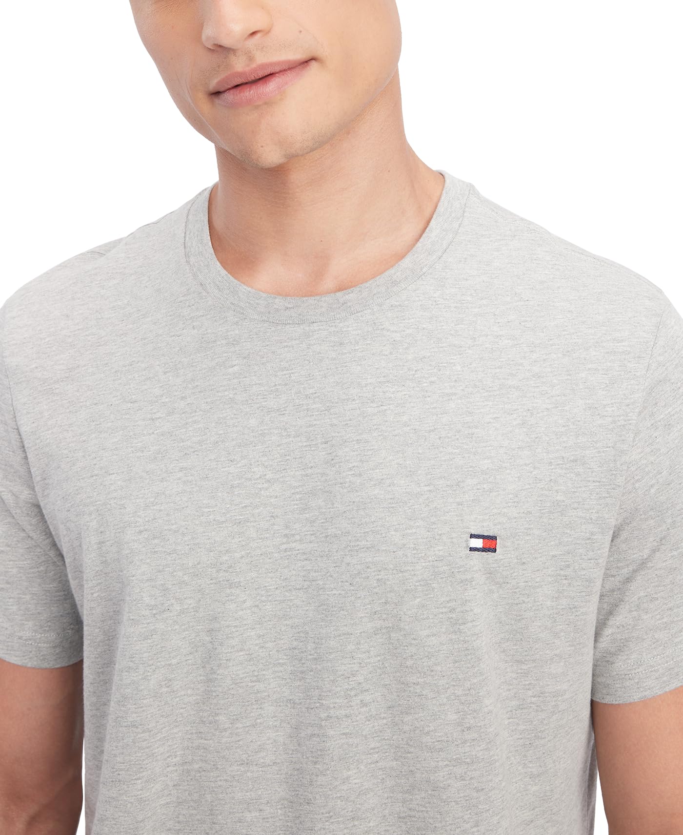 Foto 4 pulgar | Camiseta De Pijama Con Cuello Redondo Con La Bandera De Tommy Hilfiger Para Hombre, Color Gris - Venta Internacional.