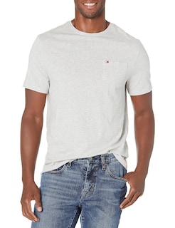 Foto 1 | Camiseta Tommy Hilfiger Para Hombre, Cuello Redondo, Bolsillo, Gris Claro, Xl - Venta Internacional.