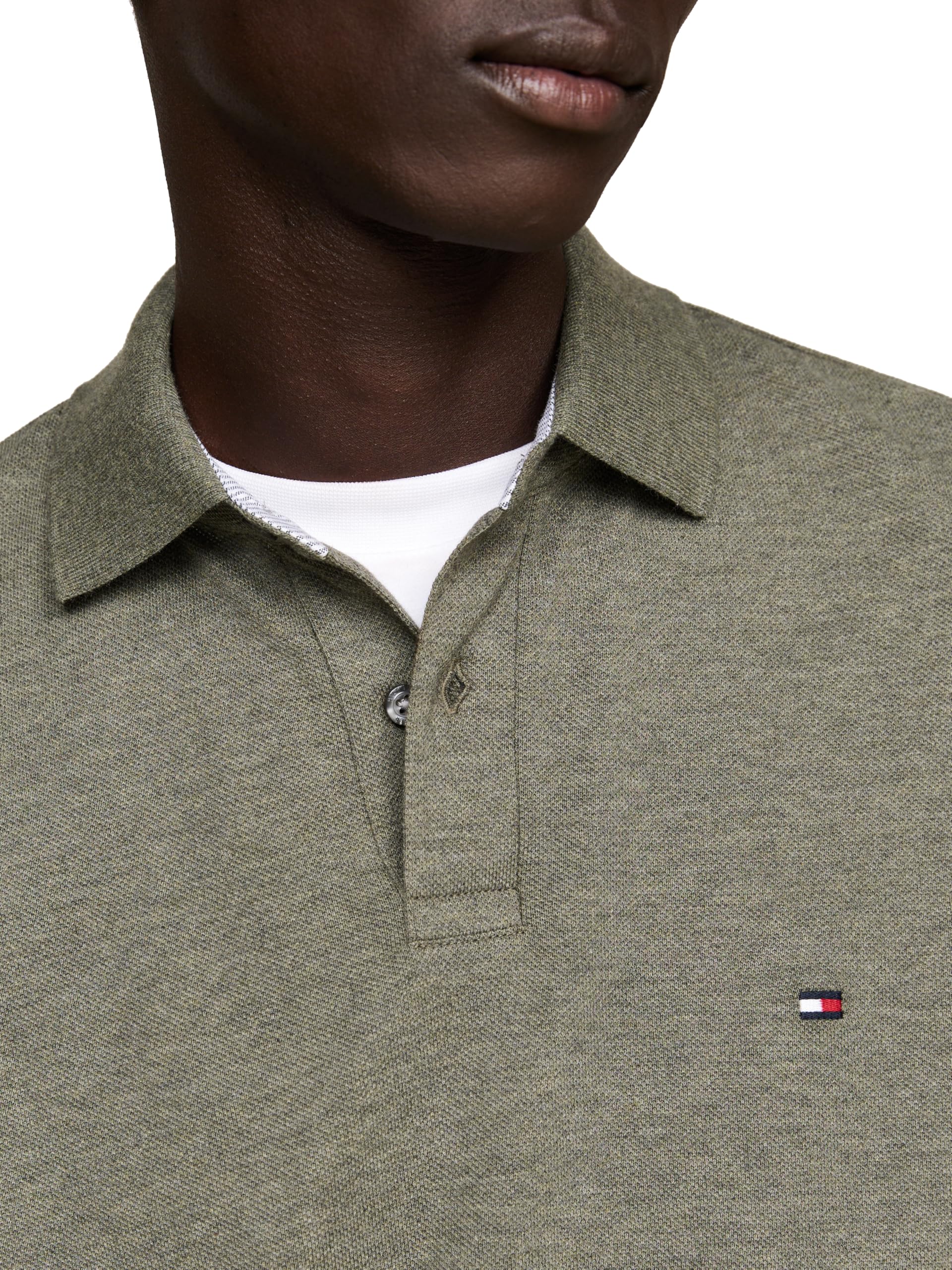 Foto 3 pulgar | Polo Tommy Hilfiger De Manga Larga Para Hombre, Corte Regular - Venta Internacional.