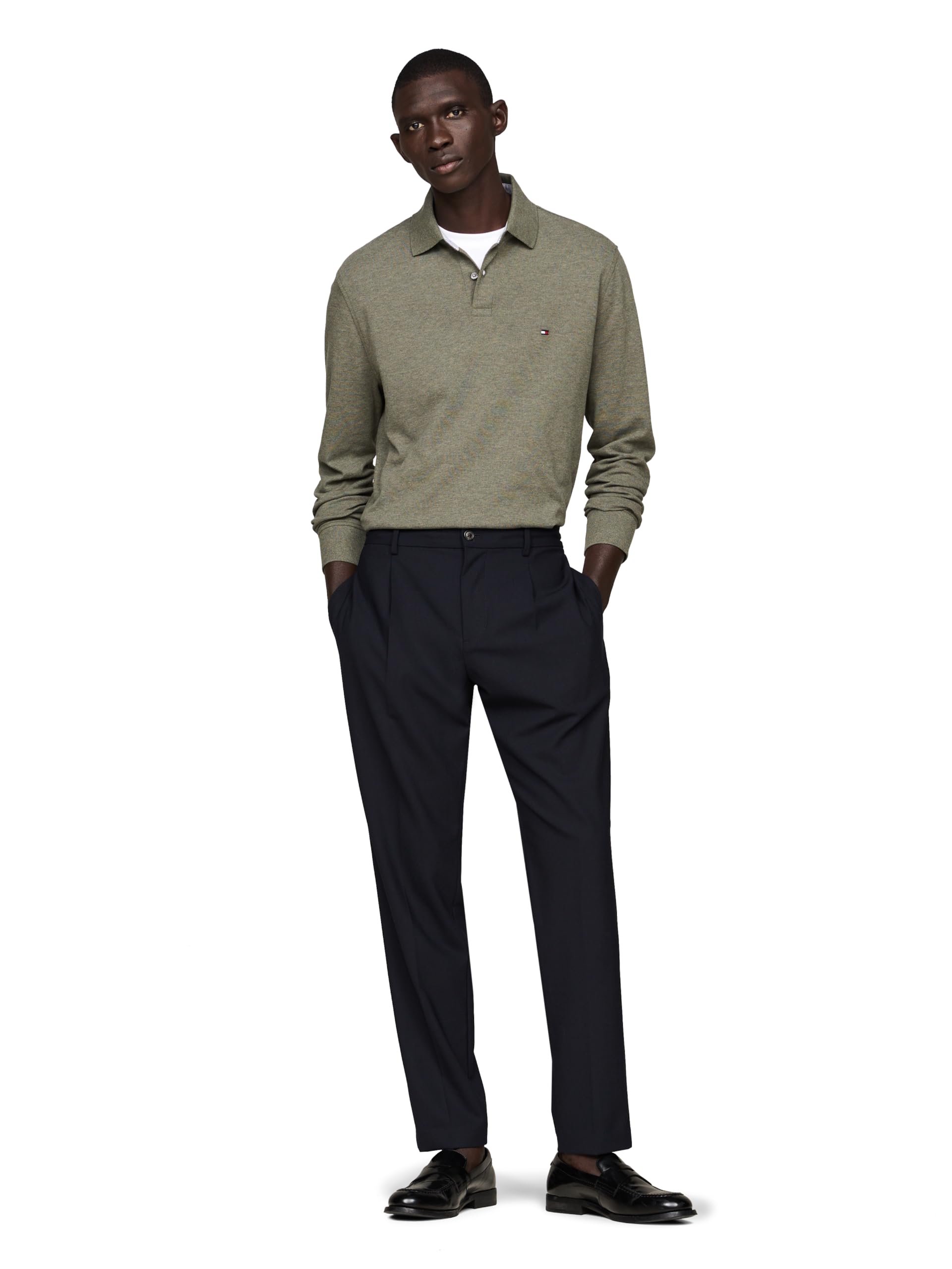 Foto 5 pulgar | Polo Tommy Hilfiger De Manga Larga Para Hombre, Corte Regular - Venta Internacional.