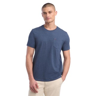 Foto 1 | Camiseta Tommy Hilfiger Essential De Manga Corta Con Bolsillo Azul Marino - Venta Internacional.