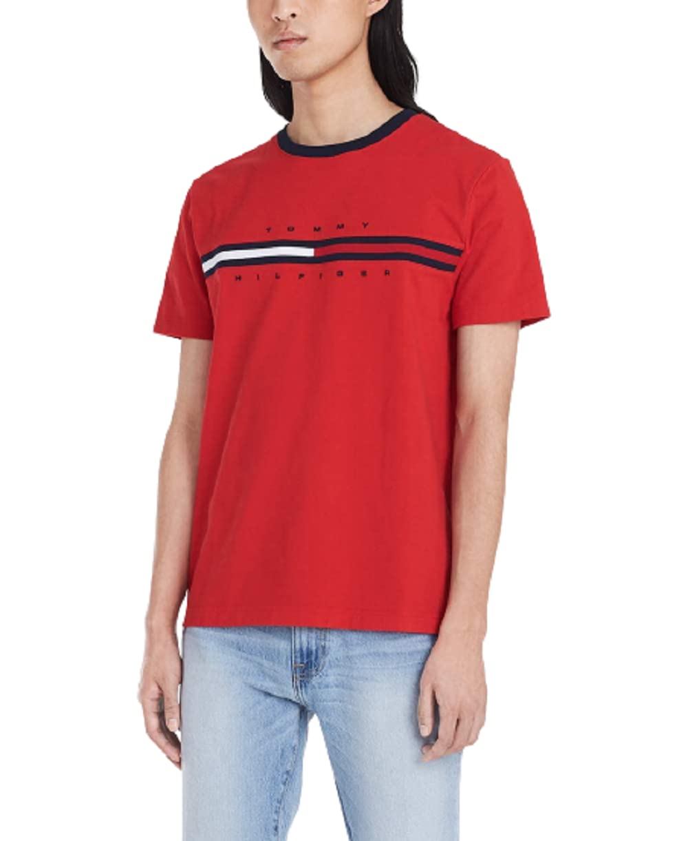 Foto 2 pulgar | Camiseta Tommy Hilfiger De Manga Corta Con Logotipo Para Hombre - Apple Red - Venta Internacional.