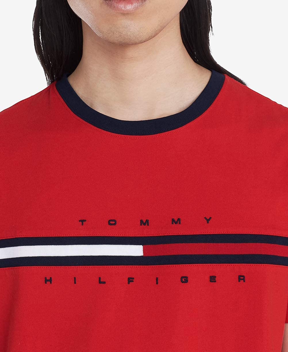 Foto 4 pulgar | Camiseta Tommy Hilfiger De Manga Corta Con Logotipo Para Hombre - Apple Red - Venta Internacional.