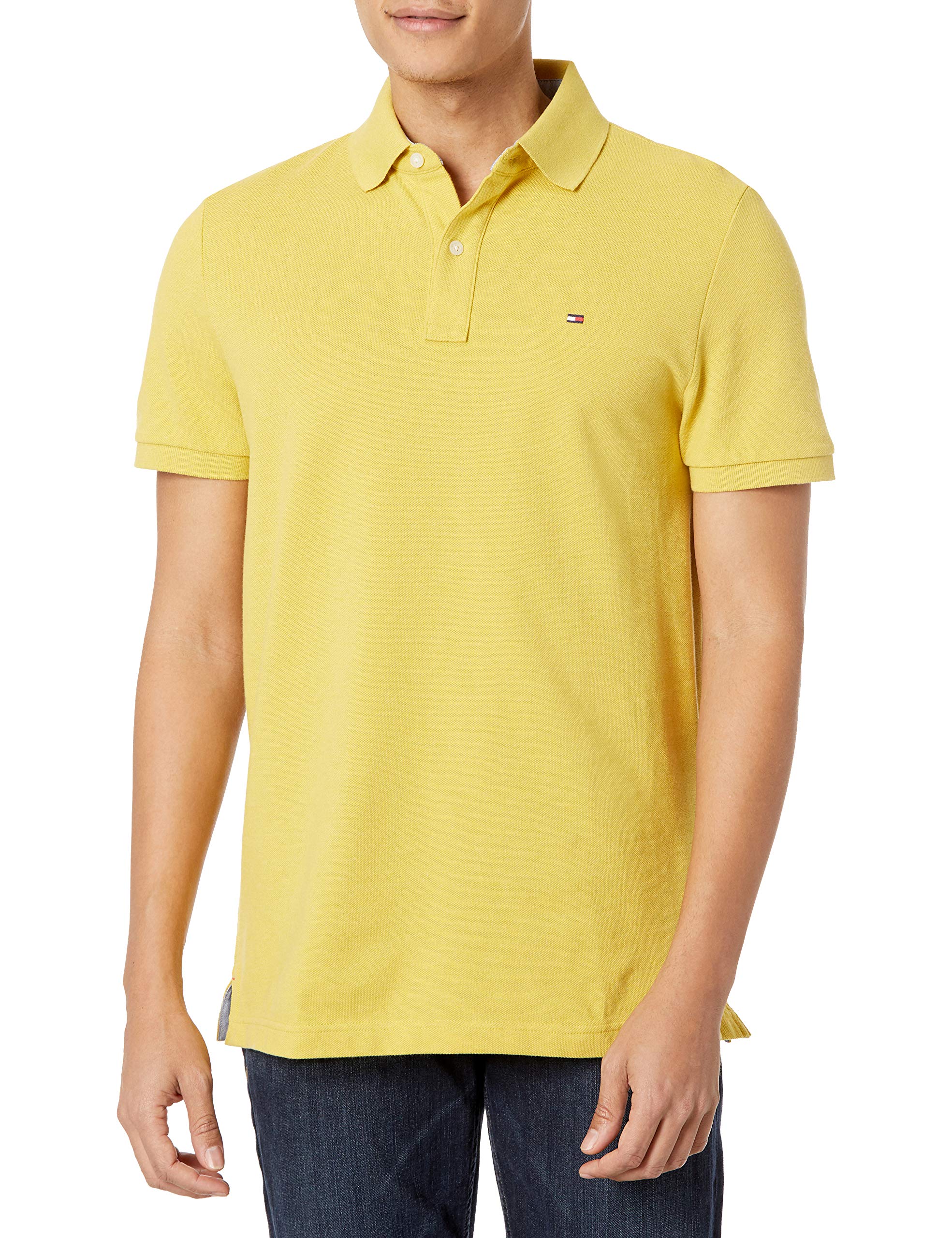 Foto 2 pulgar | Polo Tommy Hilfiger Para Hombre, Corte Personalizado, Color Amarillo Jaspeado - Venta Internacional.