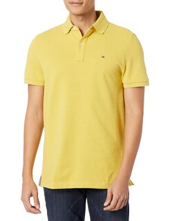 Foto 1 | Polo Tommy Hilfiger Para Hombre, Corte Personalizado, Color Amarillo Jaspeado - Venta Internacional.