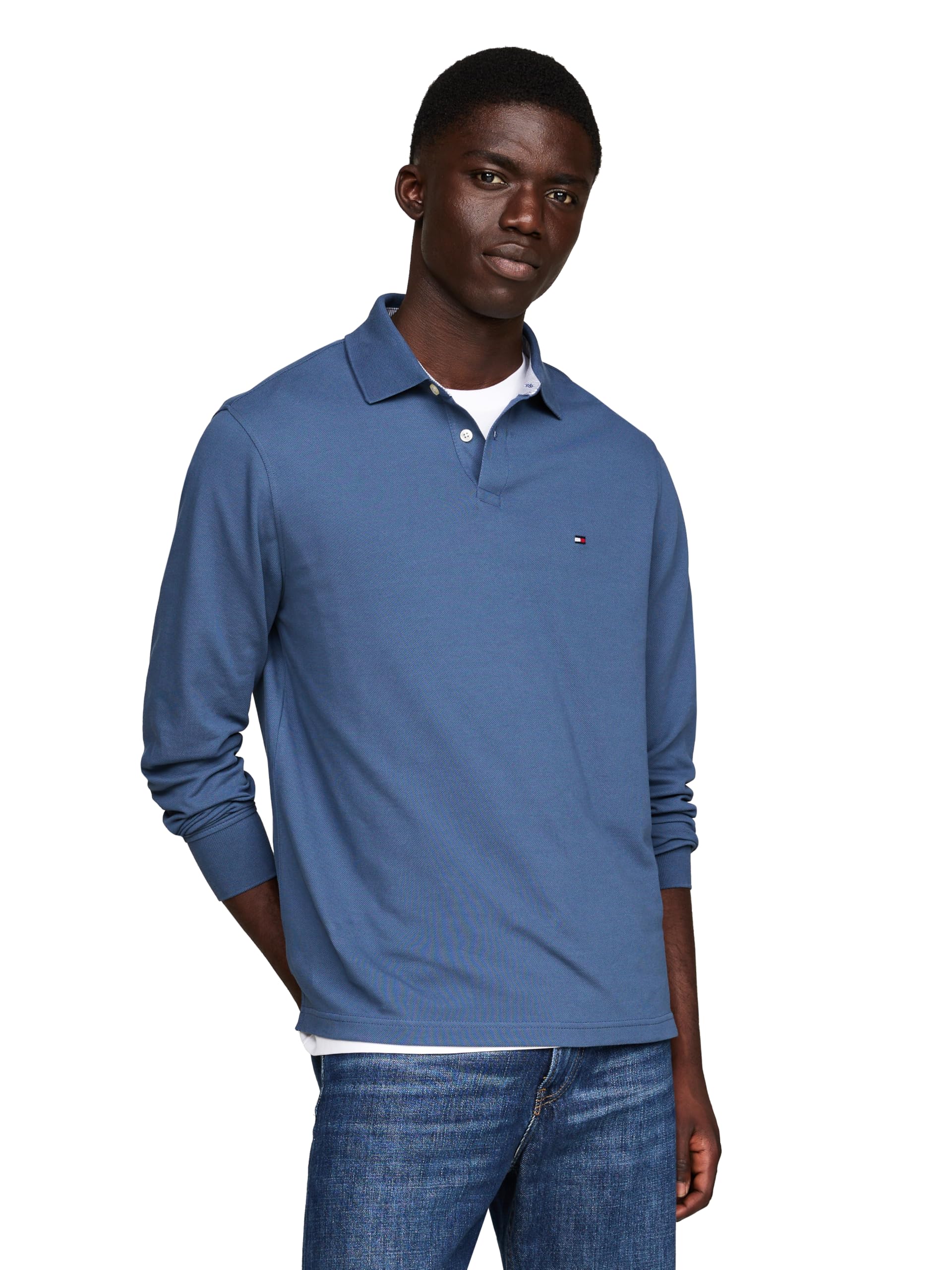 Polo Tommy Hilfiger De Manga Larga De Corte Regular Para Hombre - Venta Internacional.