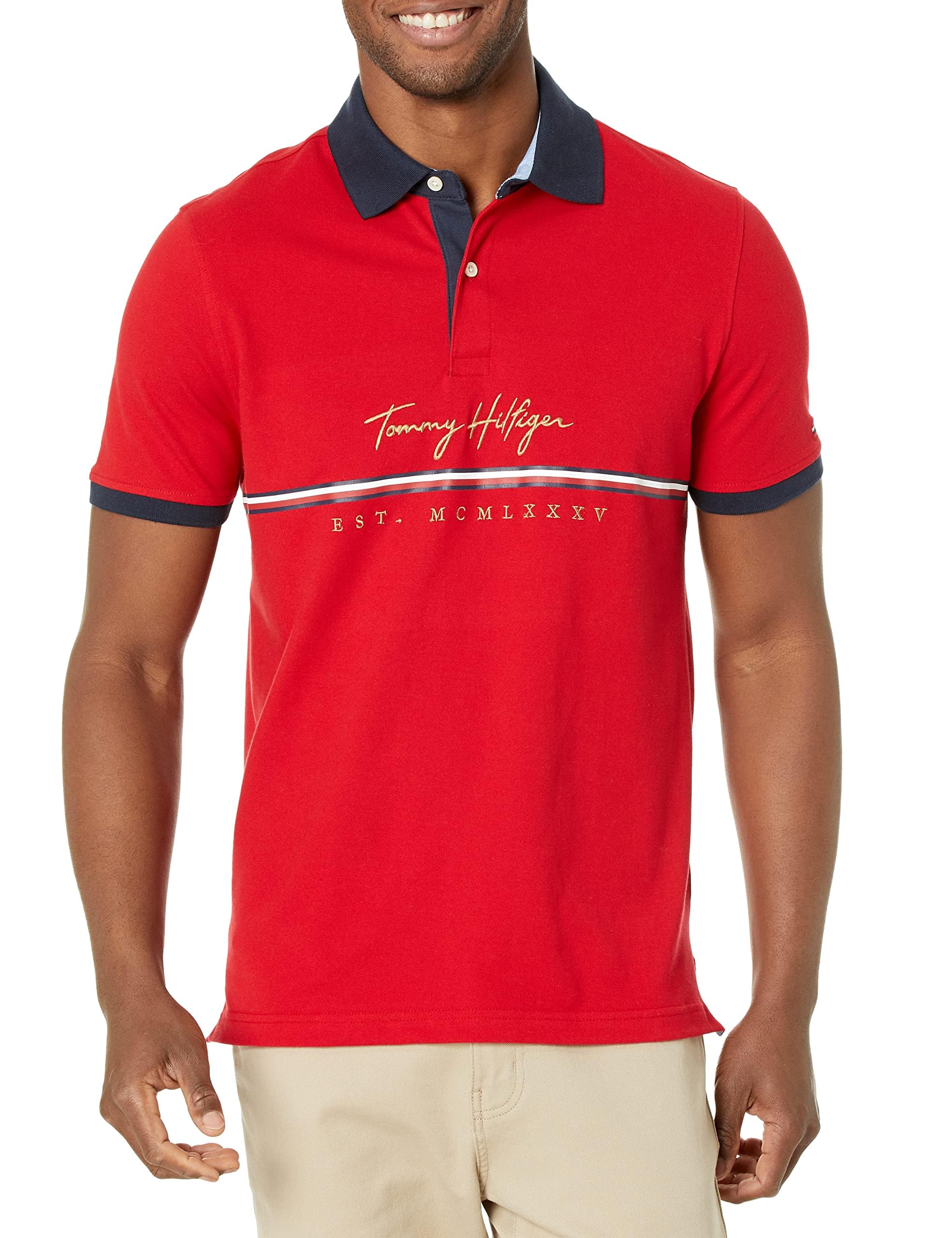 Foto 2 pulgar | Polo Tommy Hilfiger Flag Pride Para Hombre - Rojo (xs) - Venta Internacional.
