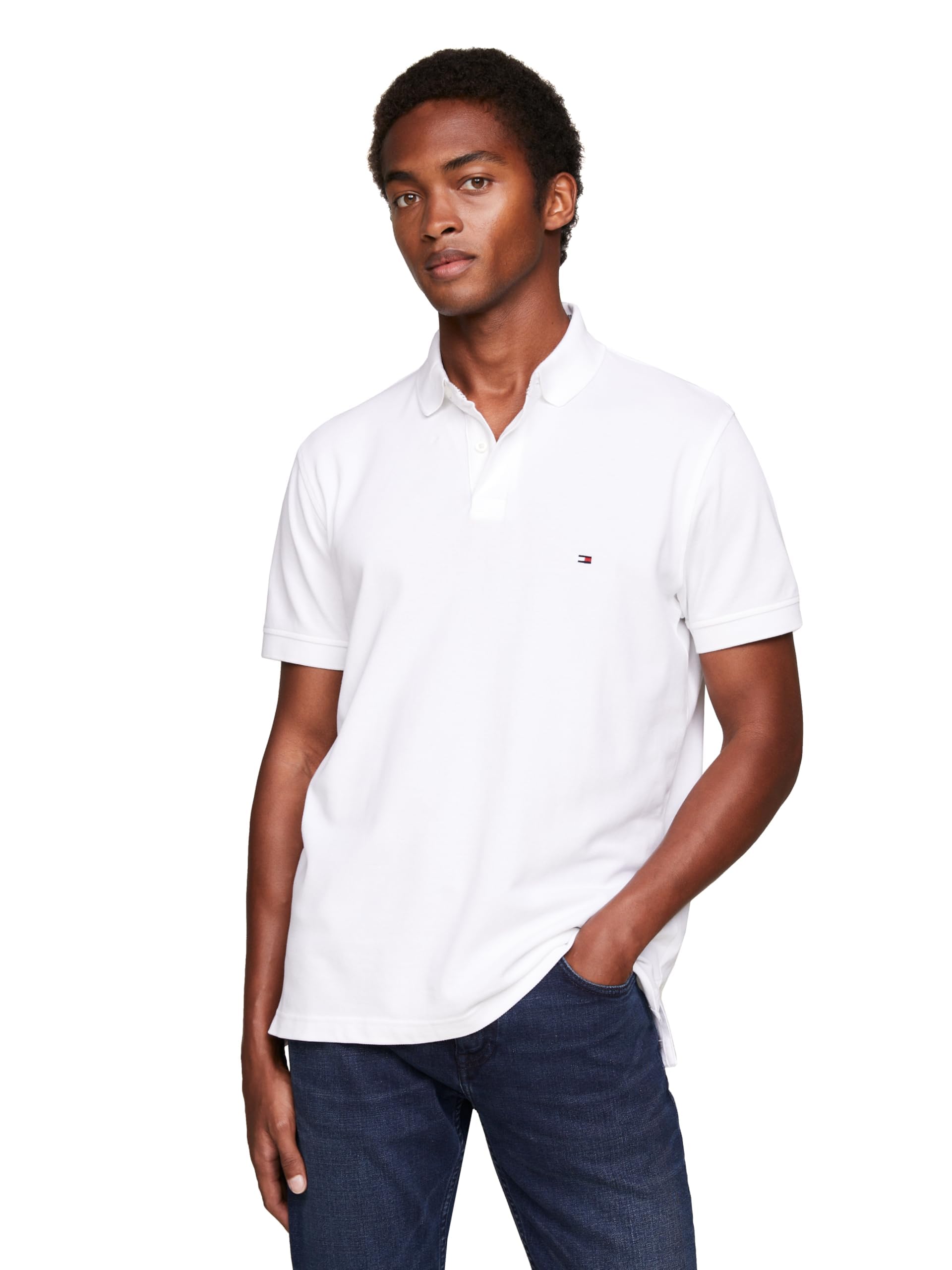 Polo Tommy Hilfiger 1985 Slim De Manga Corta Para Hombre - Venta Internacional.