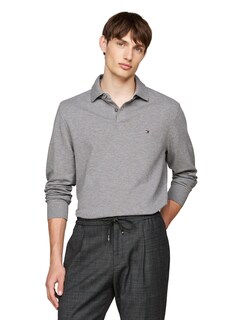 Foto 1 | Polo Tommy Hilfiger De Manga Larga Para Hombre, Corte Regular, Gris - Venta Internacional.