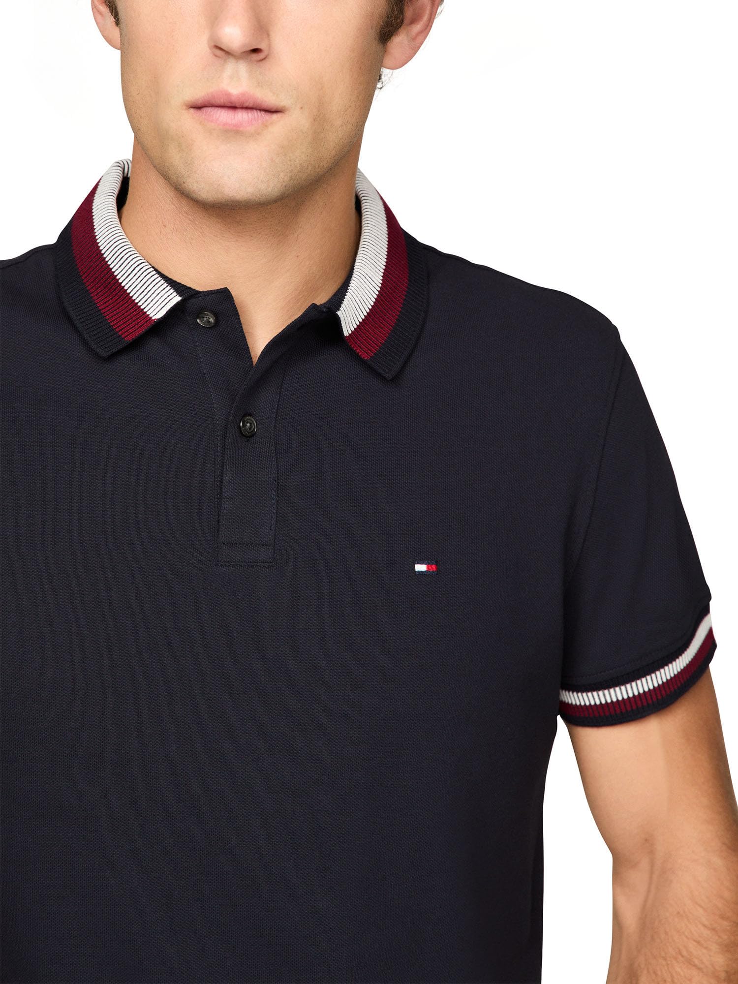 Foto 3 pulgar | Polo Tommy Hilfiger Con Cuello Bicolor Para Hombre - Venta Internacional.