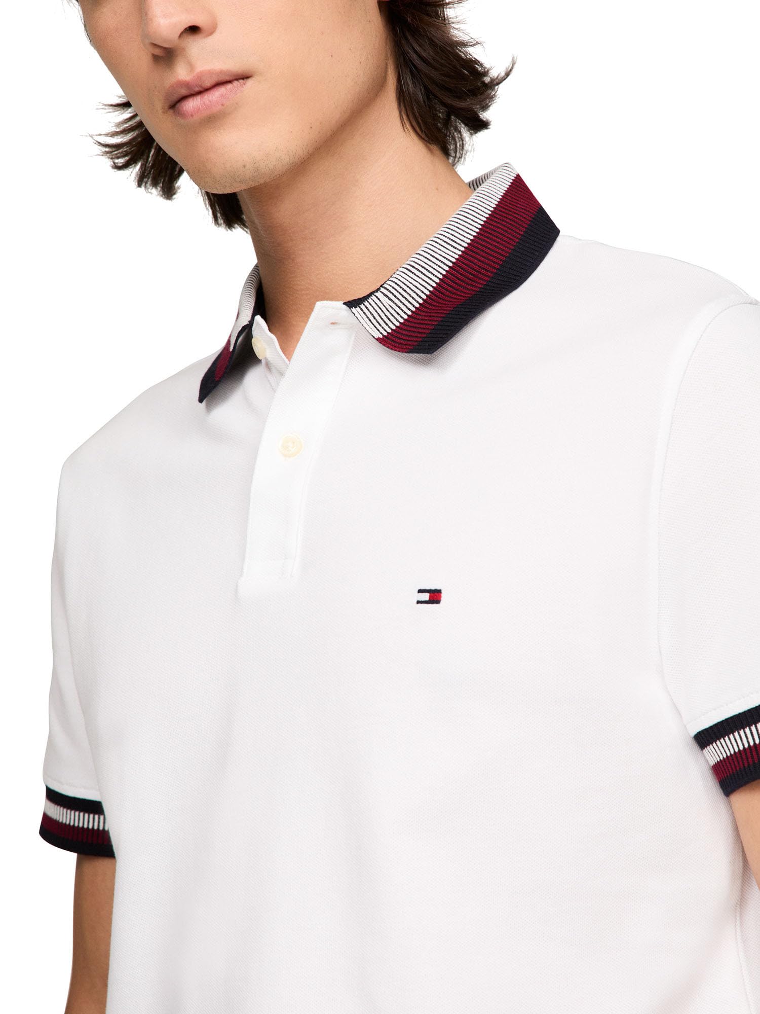 Foto 3 pulgar | Polo Tommy Hilfiger Con Cuello Bicolor Para Hombre - Venta Internacional.