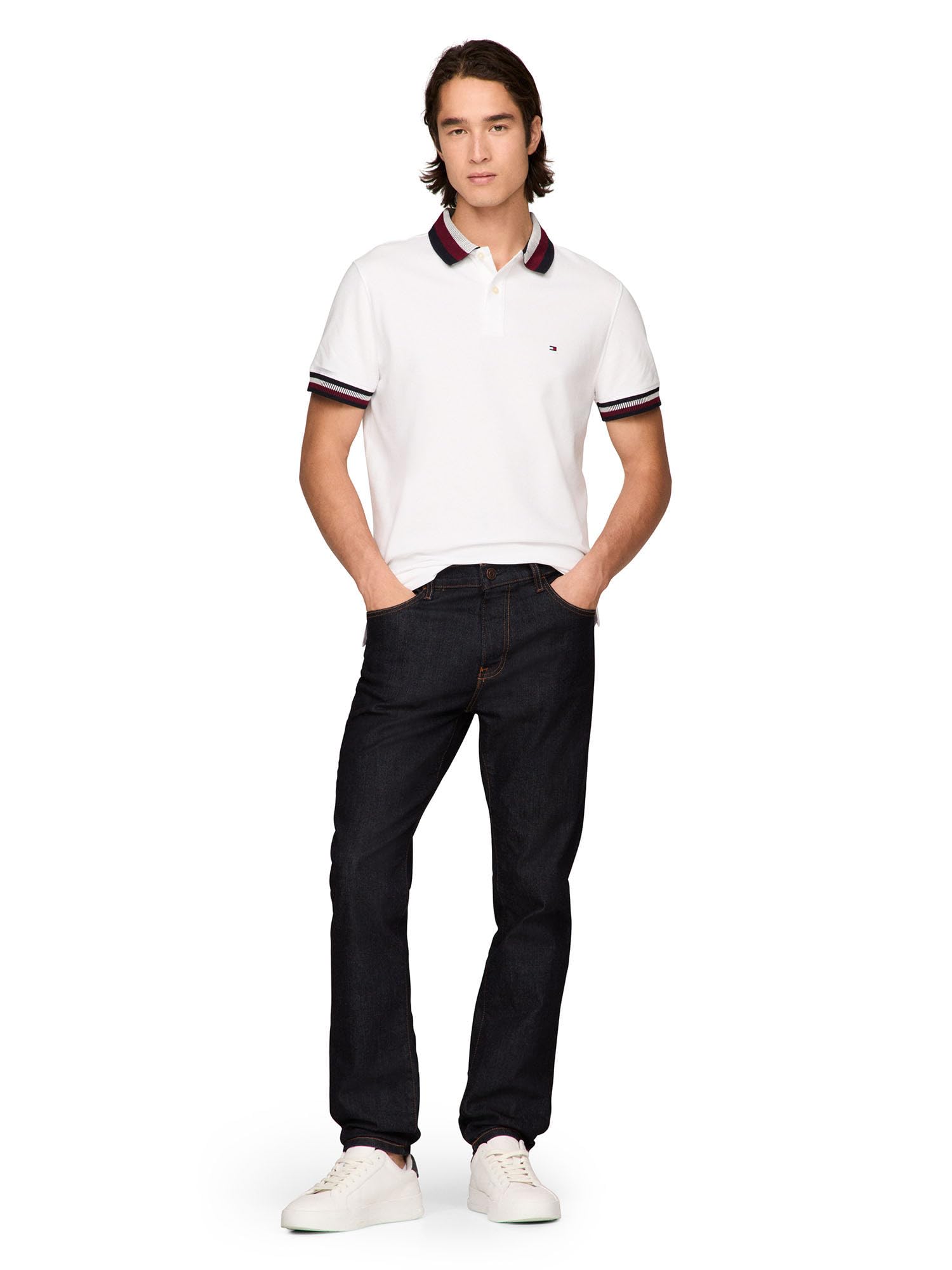 Foto 4 pulgar | Polo Tommy Hilfiger Con Cuello Bicolor Para Hombre - Venta Internacional.