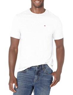 Foto 1 | Camiseta Tommy Hilfiger De Cuello Redondo Con Bolsillo Para Hombre, Color Blanco - Venta Internacional.