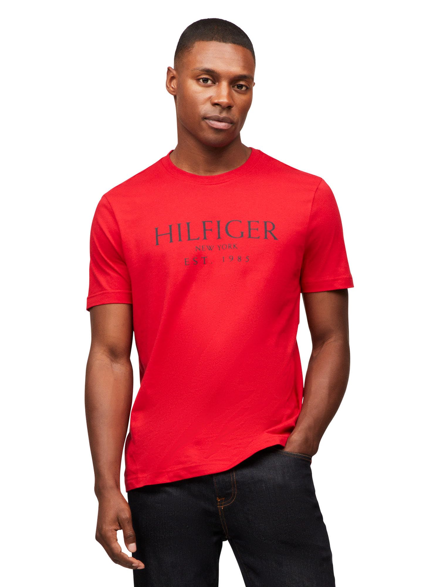 Foto 2 pulgar | Camiseta Tommy Hilfiger Big Hilfiger Logo Para Hombre, 100% Algodón - Venta Internacional.