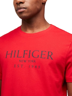 Foto 2 | Camiseta Tommy Hilfiger Big Hilfiger Logo Para Hombre, 100% Algodón - Venta Internacional.