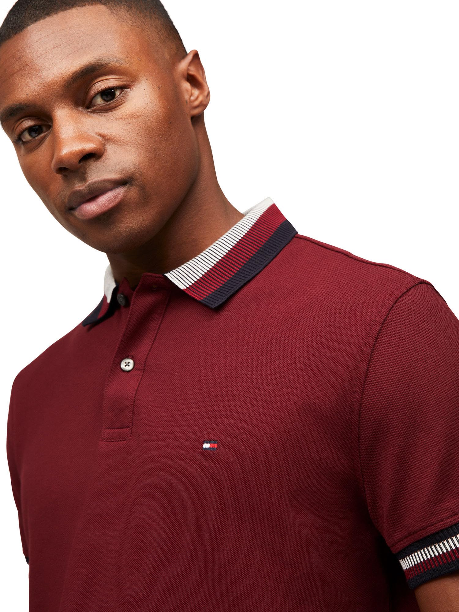 Foto 2 | Polo Tommy Hilfiger Con Cuello Bicolor Para Hombre - Venta Internacional.