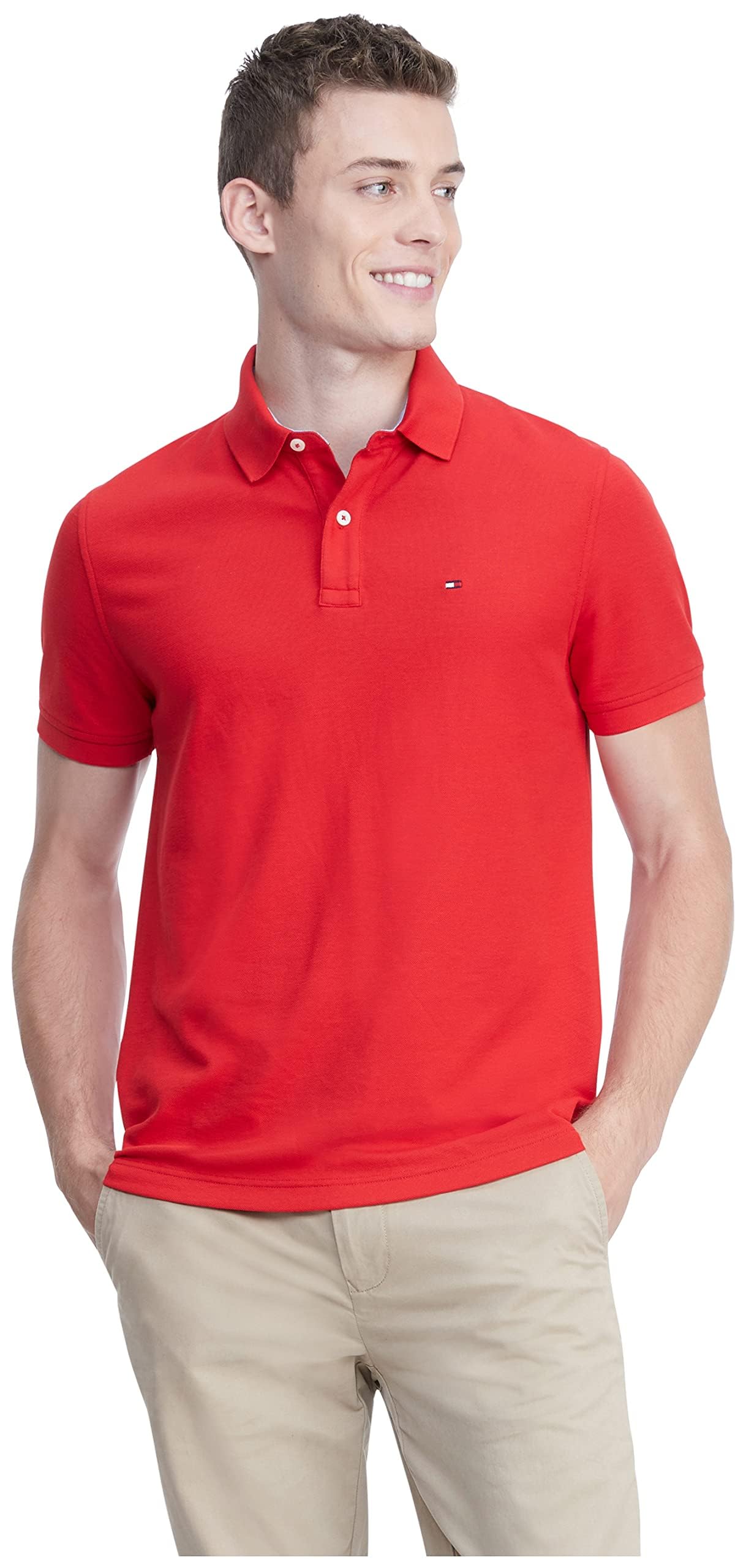 Foto 2 pulgar | Polo Tommy Hilfiger De Manga Corta De Algodón Piqué Rojo - Venta Internacional.