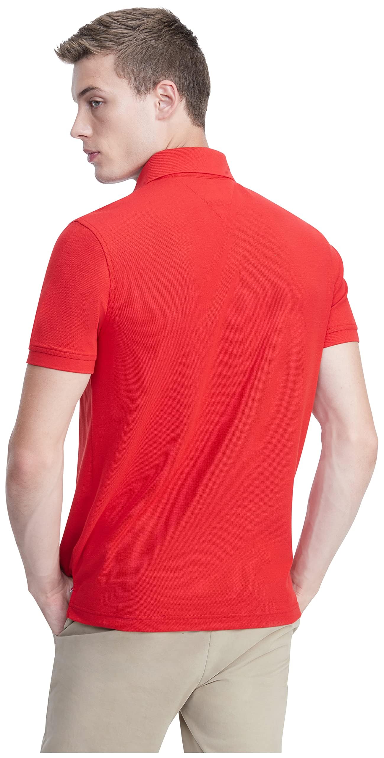Foto 3 pulgar | Polo Tommy Hilfiger De Manga Corta De Algodón Piqué Rojo - Venta Internacional.