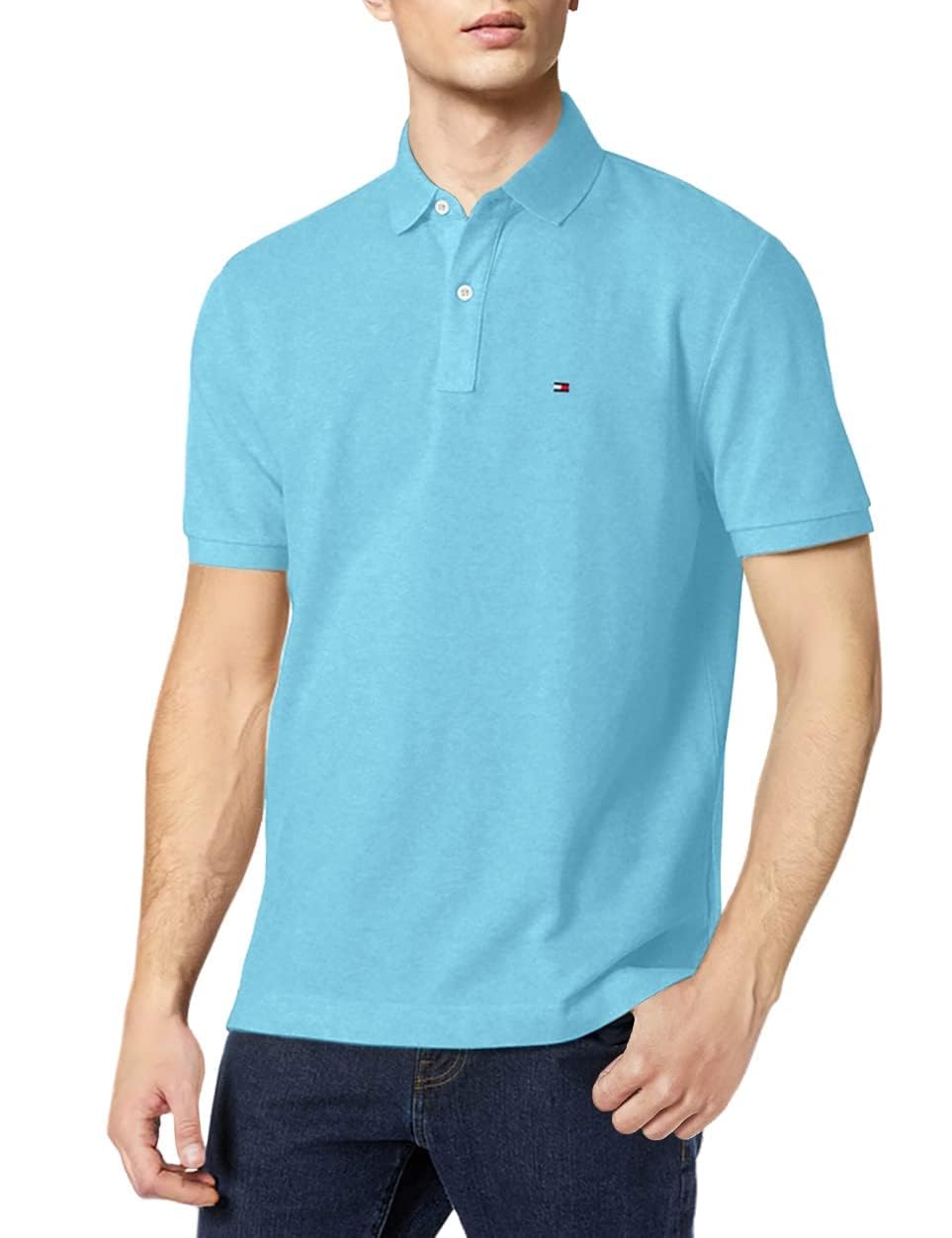 Foto 2 pulgar | Polo Tommy Hilfiger De Manga Corta De Algodón Piqué Azul - Venta Internacional.