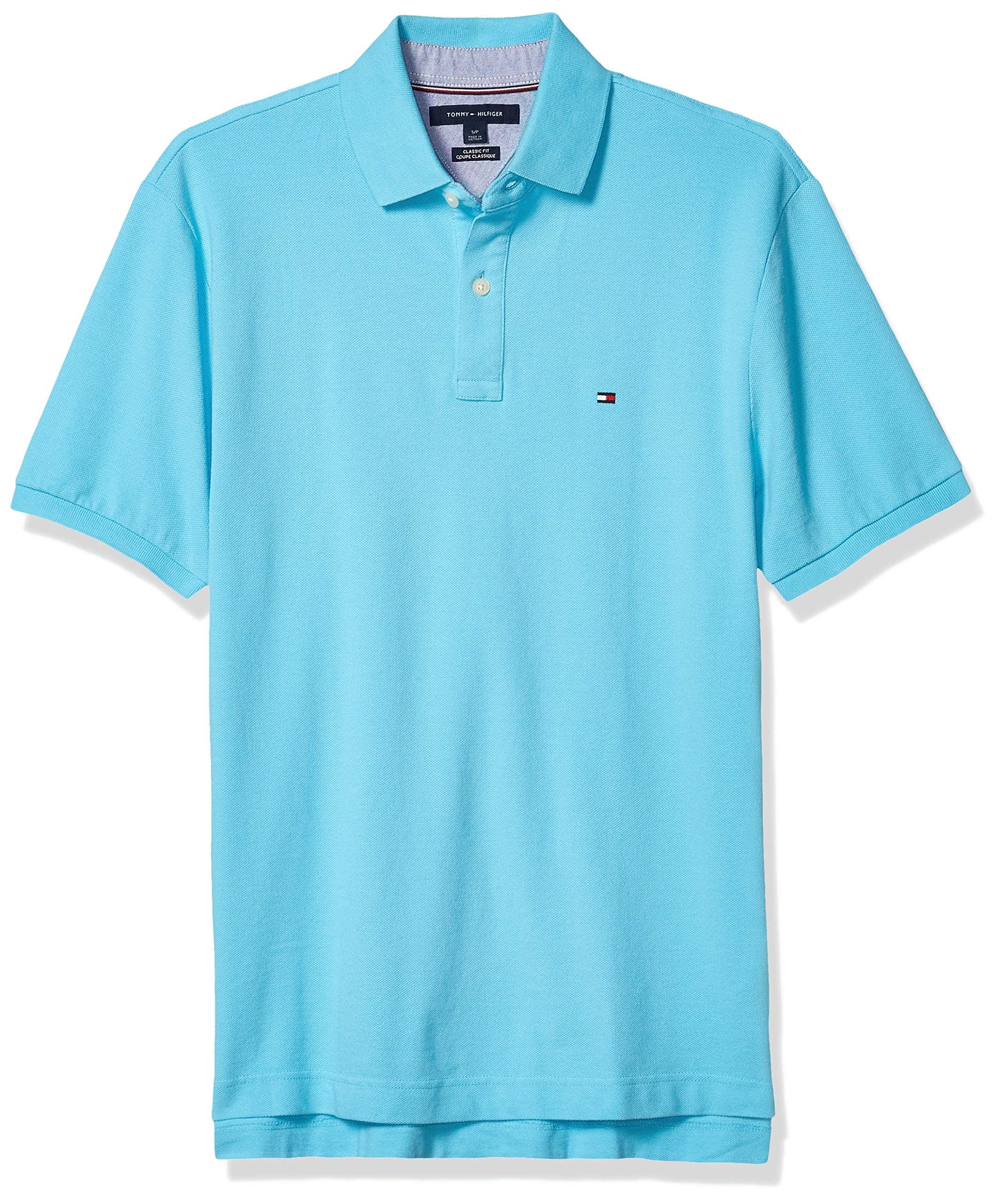 Foto 2 | Polo Tommy Hilfiger De Manga Corta De Algodón Piqué Azul - Venta Internacional.