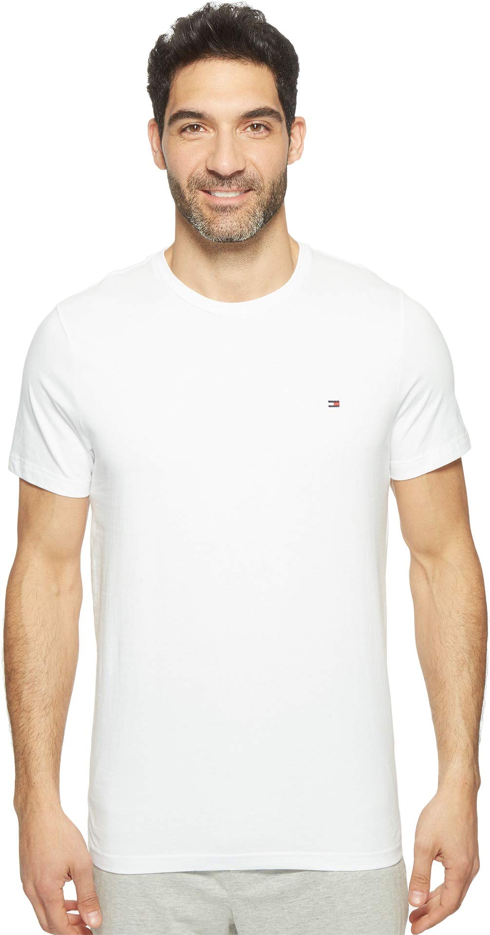 Foto 2 pulgar | Camiseta De Pijama Con Cuello Redondo Con La Bandera De Tommy Hilfiger Para Hombre, Color Blanco - Venta Internacional.