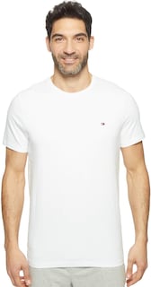 Foto 1 | Camiseta De Pijama Con Cuello Redondo Con La Bandera De Tommy Hilfiger Para Hombre, Color Blanco - Venta Internacional.