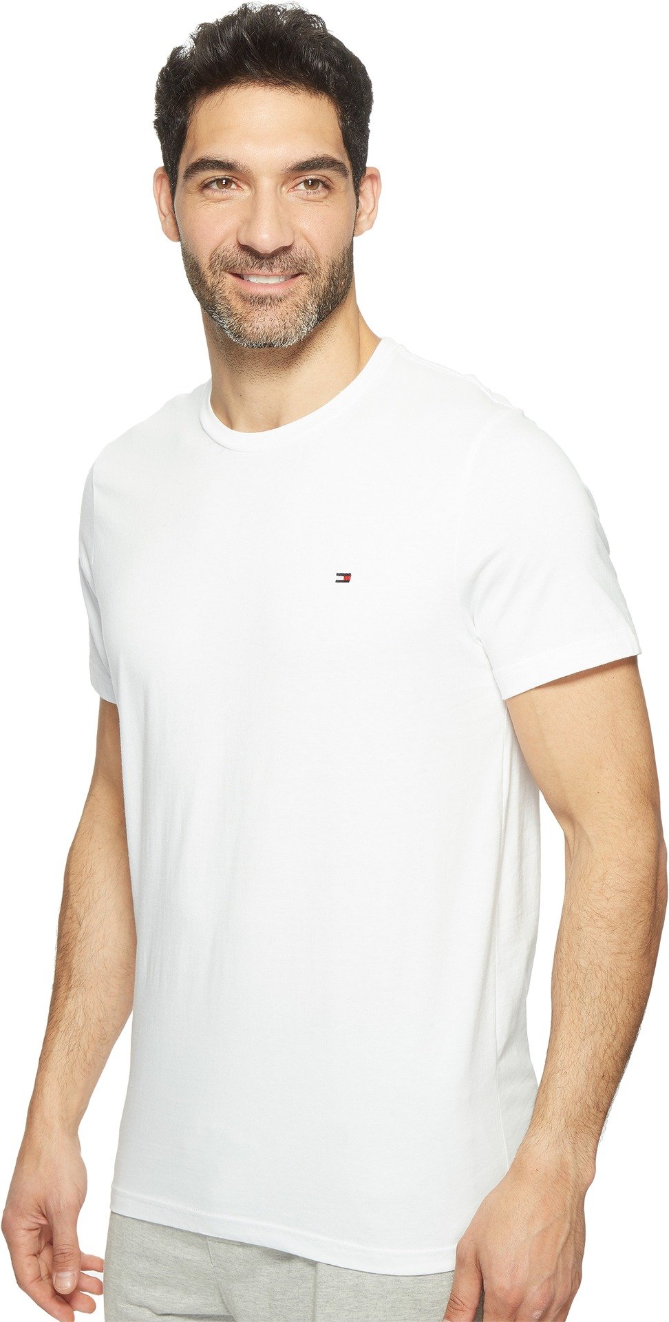 Foto 3 pulgar | Camiseta De Pijama Con Cuello Redondo Con La Bandera De Tommy Hilfiger Para Hombre, Color Blanco - Venta Internacional.