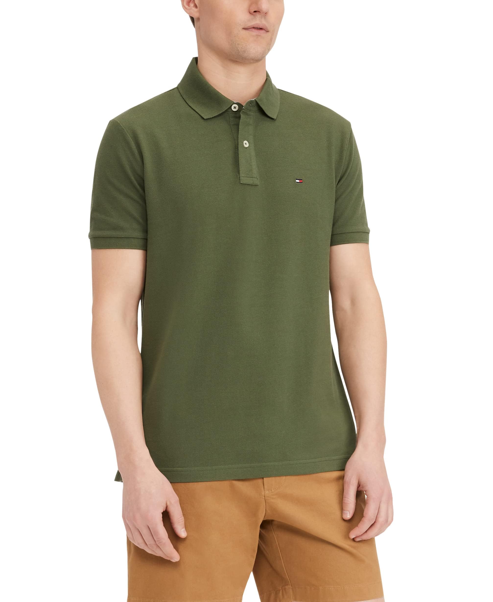 Foto 1 | Polo Tommy Hilfiger De Manga Corta, Corte Clásico, Color Tomillo - Venta Internacional.