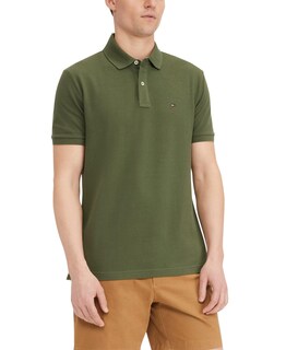 Foto 1 | Polo Tommy Hilfiger De Manga Corta, Corte Clásico, Color Tomillo - Venta Internacional.