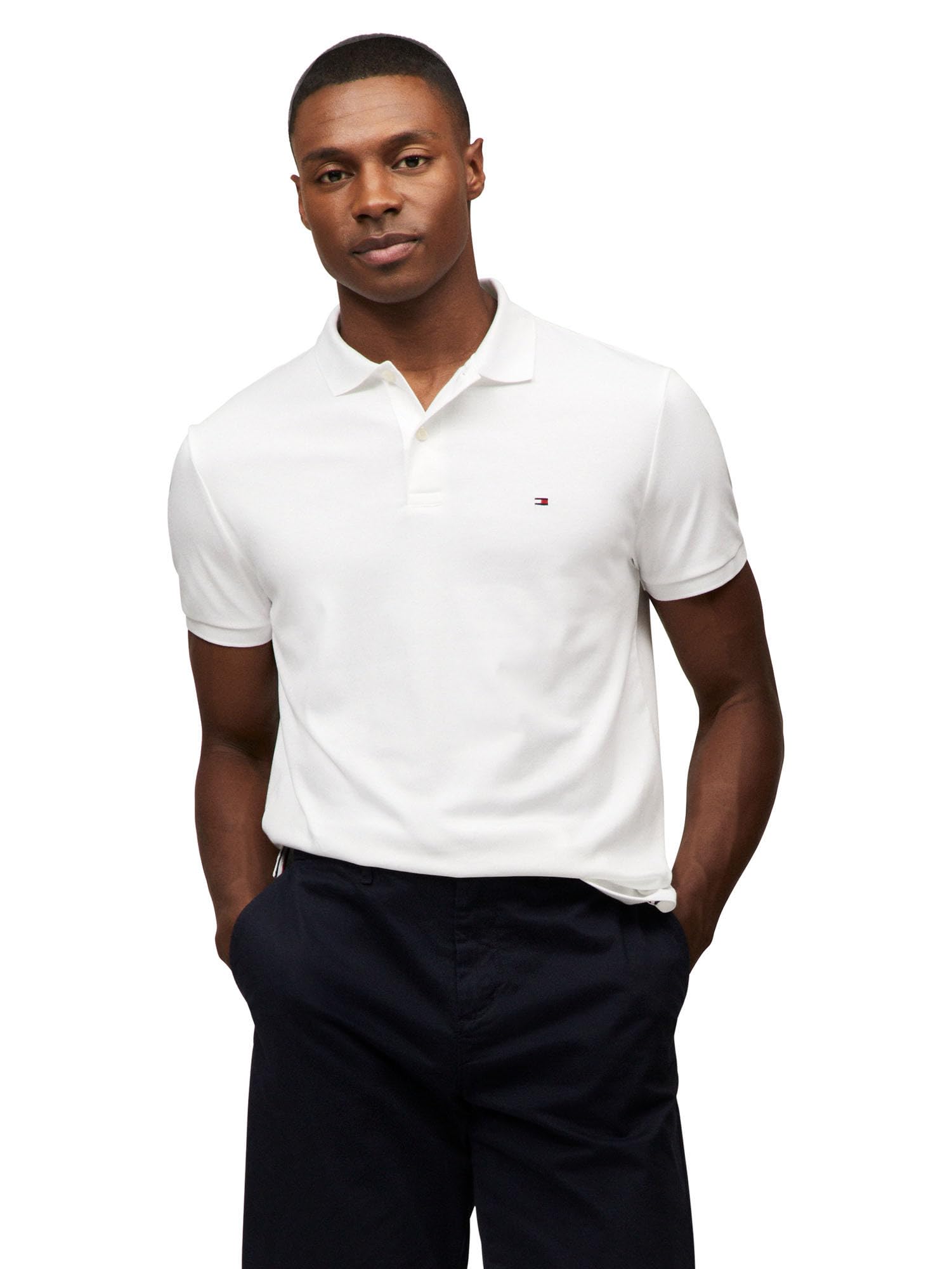 Foto 1 | Polo Tommy Hilfiger De Algodón Líquido, Corte Regular, Color Blanco - Venta Internacional.
