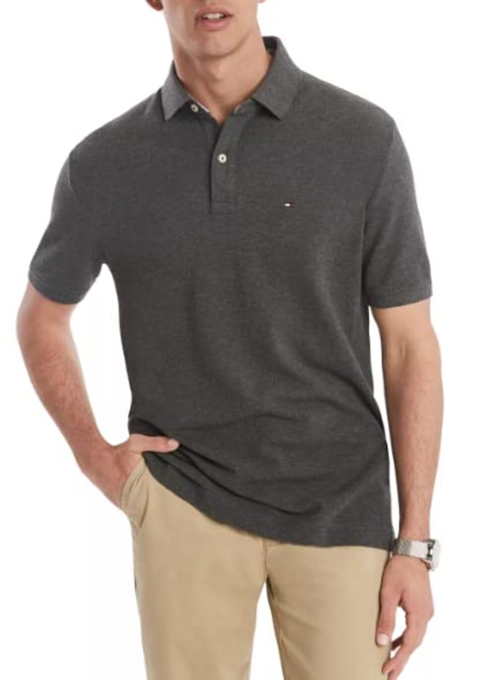 Foto 2 pulgar | Polo Tommy Hilfiger Classic Fit Para Hombre Gris Xl - Venta Internacional.