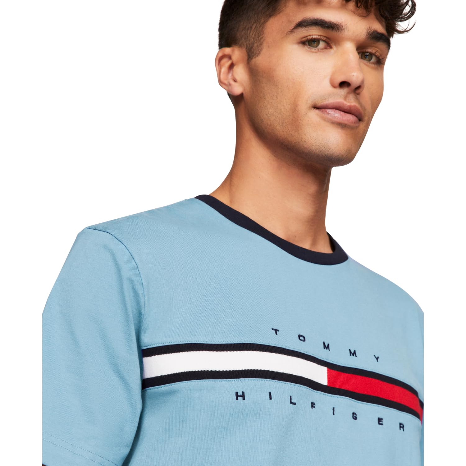 Foto 3 pulgar | Camiseta Tommy Hilfiger De Manga Corta Con Estampado De Rayas Exclusivas Para Hombre - Venta Internacional.