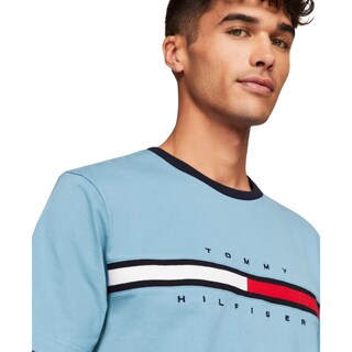 Foto 2 | Camiseta Tommy Hilfiger De Manga Corta Con Estampado De Rayas Exclusivas Para Hombre - Venta Internacional.