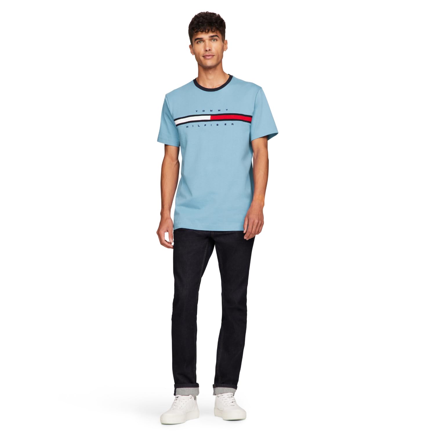 Foto 4 pulgar | Camiseta Tommy Hilfiger De Manga Corta Con Estampado De Rayas Exclusivas Para Hombre - Venta Internacional.