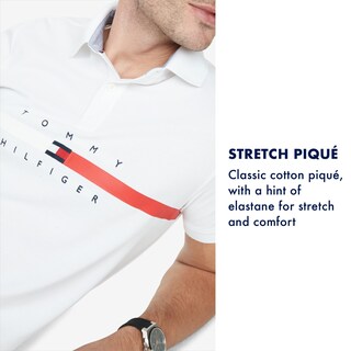 Foto 7 | Polo Tommy Hilfiger De Piqué De Algodón De Manga Corta Para Hombre - Venta Internacional.