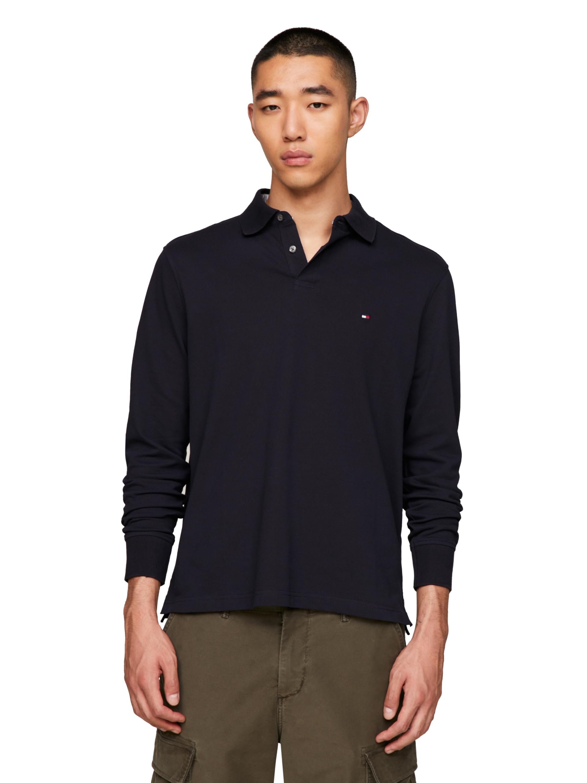 Foto 2 pulgar | Polo Tommy Hilfiger De Manga Larga De Corte Regular Para Hombre - Venta Internacional.