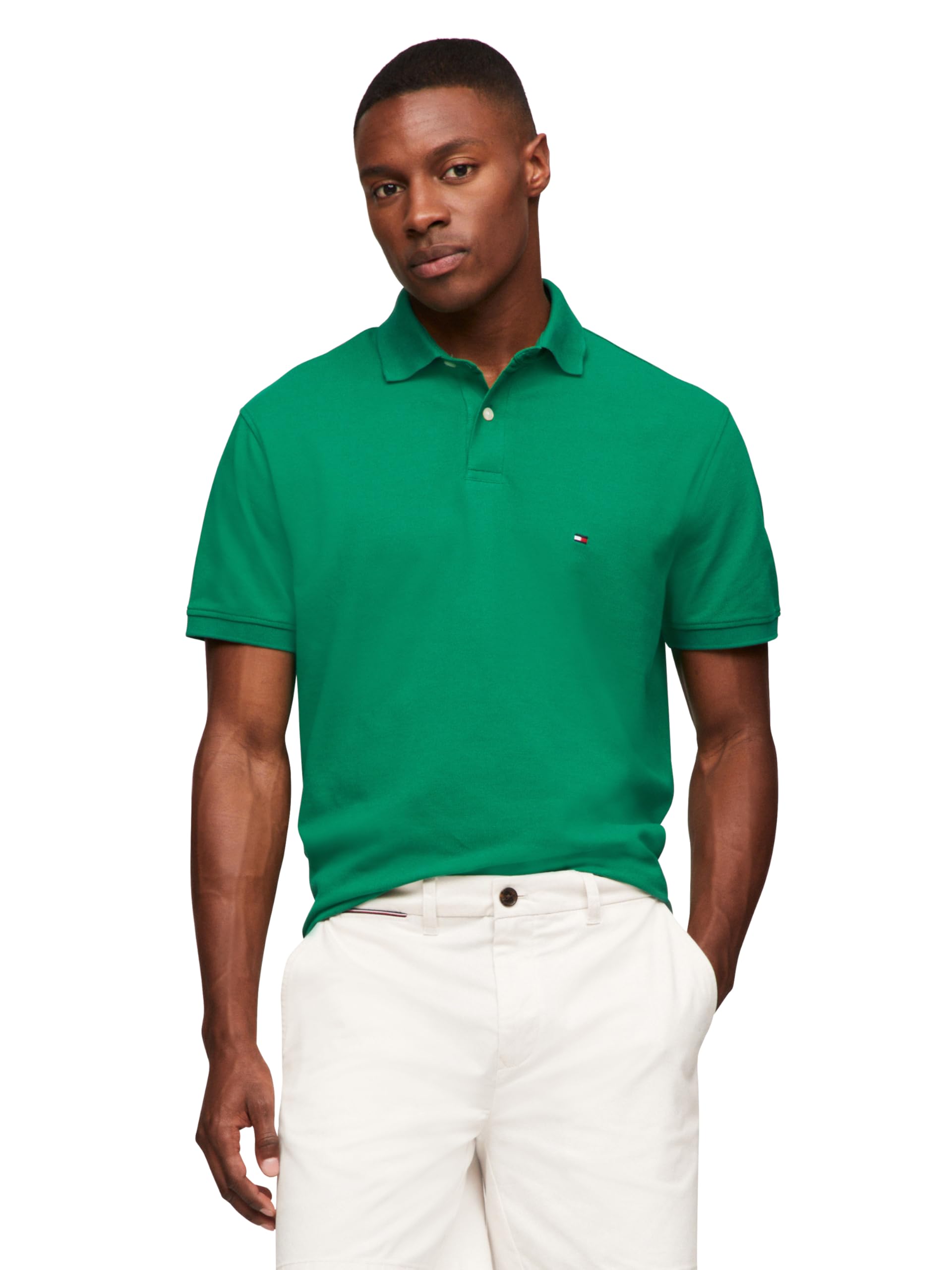 Polo Tommy Hilfiger 1985 Slim De Manga Corta Para Hombre - Venta Internacional.
