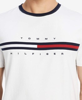 Foto 3 | Camiseta Tommy Hilfiger De Manga Corta Con Cuello Redondo Y Logotipo Para Hombre - Venta Internacional.