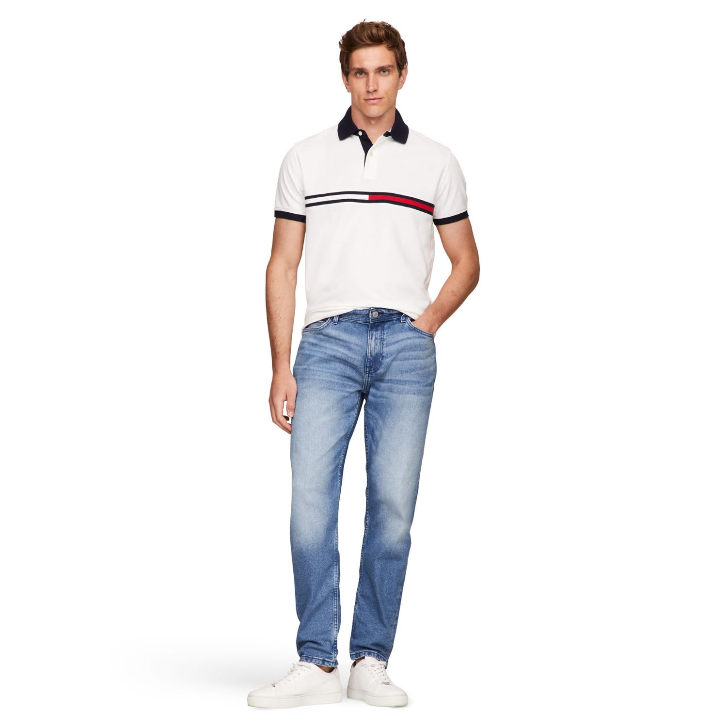 Foto 4 pulgar | Polo Con La Bandera Del Orgullo De Tommy Hilfiger Para Hombre, De Corte Personalizado - Venta Internacional.